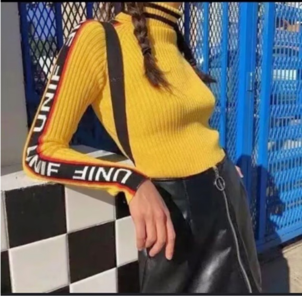 UNIF Yellow Turtleneck Sweater
